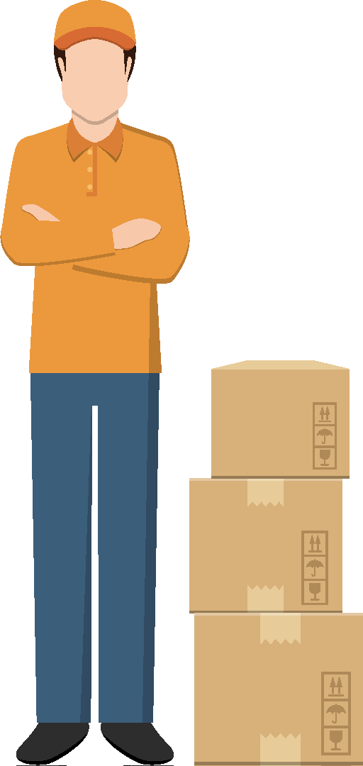 hombre con cajas